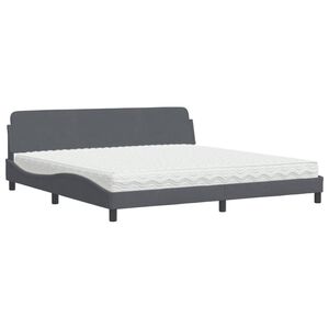 vidaXL Cama con colch&oacute;n Dover terciopelo gris oscuro 200x200 cm