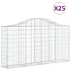 vidaXL Cestas gaviones 25 uds forma de arco hierro 200x30x100/120 cm
