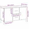 vidaXL Aparador Roble Negro 100 x 36 x 60 cm Madera de ingenier&iacute;a