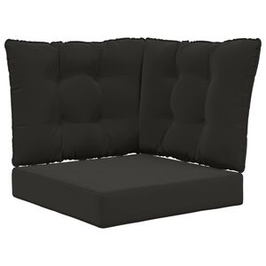 vidaXL Coj&iacute;n para sof&aacute; de exterior 3 pcs Negro Poli&eacute;ster