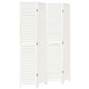 vidaXL Biombo separador de 4 paneles madera maciza Paulownia blanco
