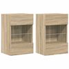 vidaXL Armarios de pared con luces LED para TV 2 uds roble Sonoma 40x30x60,5 cm