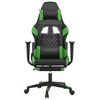 vidaXL Silla gaming con reposapi&eacute;s cuero sint&eacute;tico negro verde