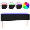 vidaXL Cabecero con LED de tela negro 183x16x78/88 cm