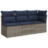 vidaXL Sof&aacute; de jard&iacute;n con coj&iacute;n Gris 172 x 62 x 69 cm Polirat&aacute;n