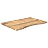 vidaXL Tablero de escritorio con curva madera mango rugosa 80x60x2,5cm