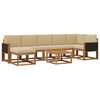 vidaXL Conjunto de sof&aacute;s de exterior 8 pcs Natural y Beige Poli&eacute;ster