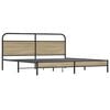 vidaXL Estructura de cama sin colch&oacute;n metal roble ahumado 183x213 cm