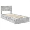 vidaXL Cama con almacenamiento con cabecera Gris Concreto 90 x 200 cm