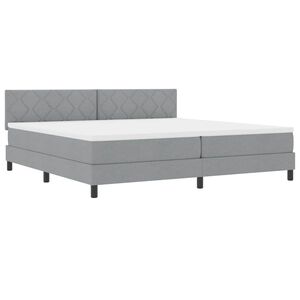 vidaXL Cama tipo Box Spring con tiras LED Gris claro 200 x 200 cm tela