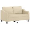 vidaXL Juego de sof&aacute;s con cojines 2 piezas tela crema