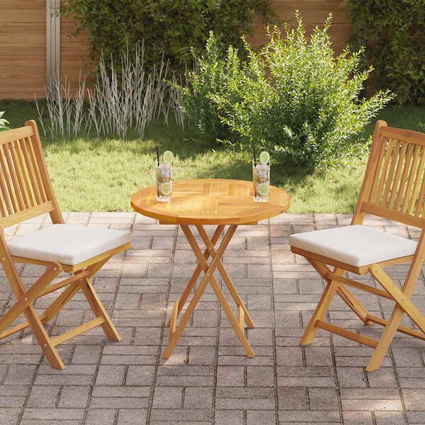 vidaXL Superficie de mesa redonda madera maciza de teca 2,5 cm 70 cm