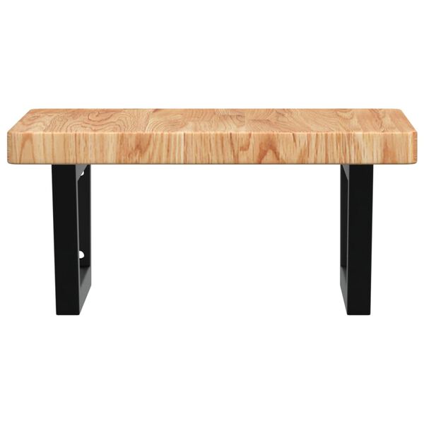 vidaXL Estante de lavabo de pared de acero y madera maciza de roble