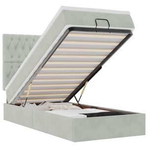 vidaXL Estructura cama otomana colchones gris claro 90x200cm