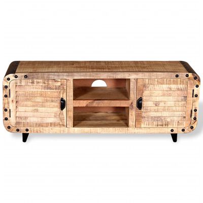 vidaXL Mueble para la TV de madera de mango rugosa 120x30x50 cm