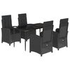 vidaXL Set de muebles jard&iacute;n 5 pzas con cojines rat&aacute;n sint&eacute;tico negro