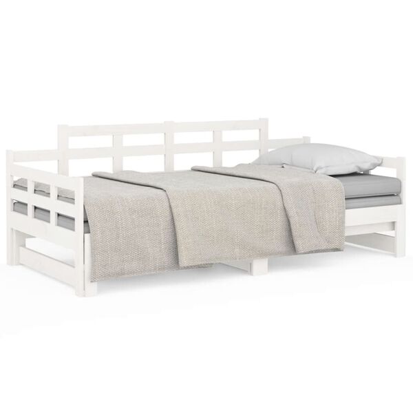 vidaXL Sof&aacute; cama extra&iacute;ble sin colch&oacute;n blanco 2x(90x190) cm
