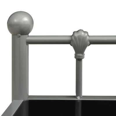 vidaXL Mesita de noche metal y vidrio gris y negro 45x34,5x60,5 cm