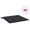 vidaXL Cojines de silla de jard&iacute;n 6 uds tela Oxford negro 50x50x3 cm