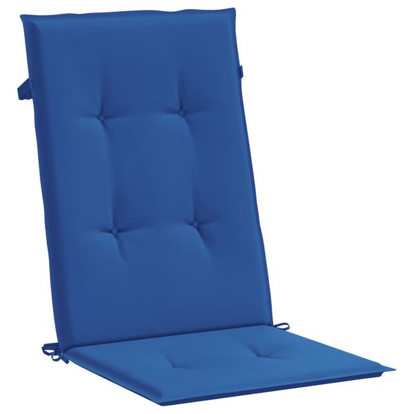 vidaXL Coj&iacute;n silla de jard&iacute;n respaldo alto 6 uds tela azul 120x50x3 cm