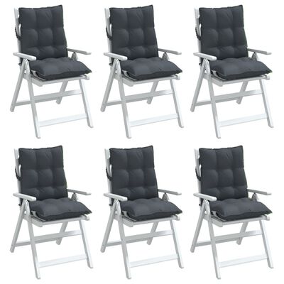 vidaXL Cojines de silla respaldo bajo 6 uds tela Oxford gris antracita