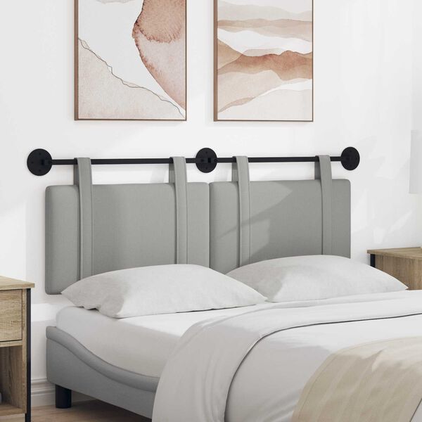 vidaXL Cabecera Colgante Liso Gris Nube 150 x 55 x 5 cm tela