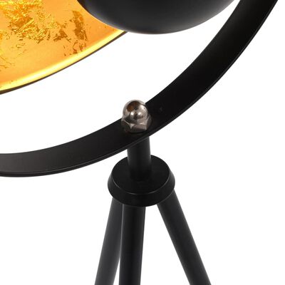 vidaXL Lámpara de pie negro y dorado E27 31 cm