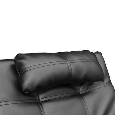 vidaXL Diván con almohada de cuero sintético negro