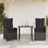 vidaXL Set de muebles jard&iacute;n 5 pzas con cojines rat&aacute;n sint&eacute;tico negro