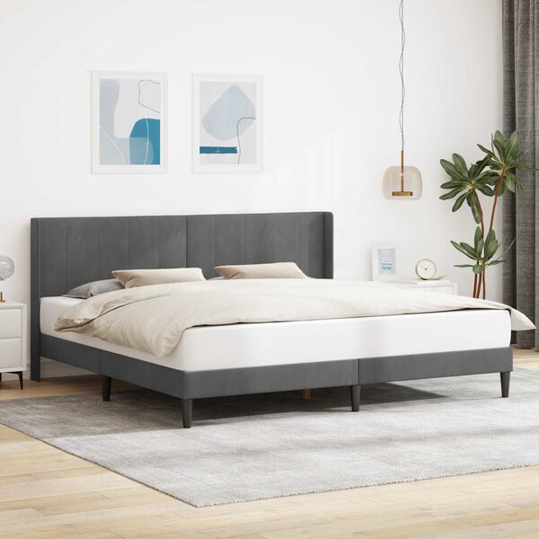 vidaXL Estructura de cama Gris oscuro 180 x 200 cm Terciopelo