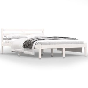 vidaXL Estructura de cama doble sin colch&oacute;n blanco 135x190 cm