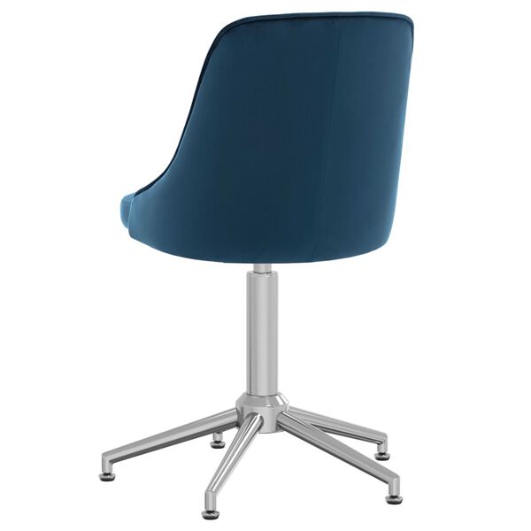 vidaXL Silla de comedor giratoria de terciopelo azul