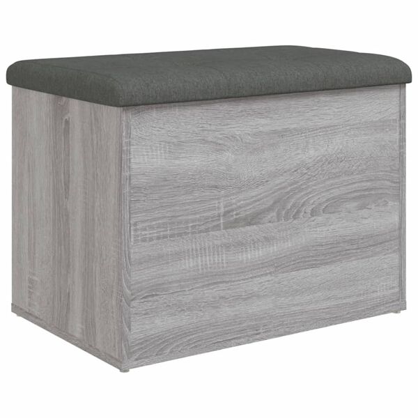 vidaXL Banco con almacenaje madera ingenier&iacute;a gris Sonoma 62x42x45 cm