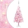 vidaXL &Aacute;rbol de Navidad preiluminado con luces y bolas rosa 150 cm