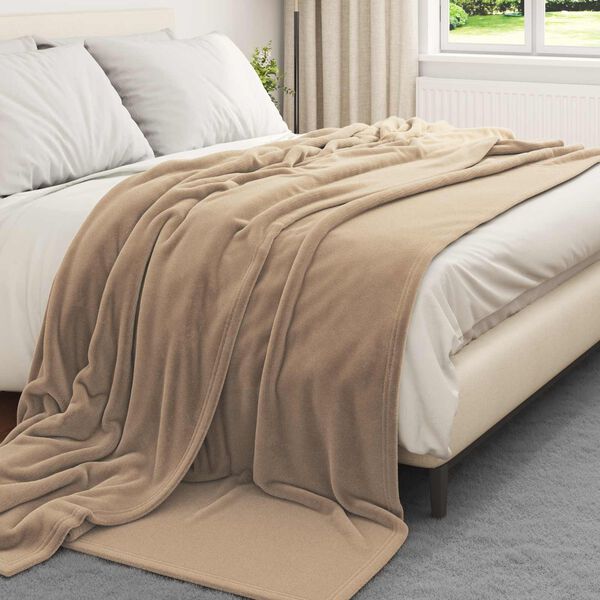 vidaXL Mantitas de Sof&aacute; 6 pcs Camel 240 x 270 cm Lana