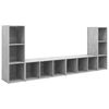 vidaXL Muebles de sal&oacute;n 4 piezas madera ingenier&iacute;a gris hormig&oacute;n