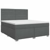 vidaXL Cama box spring con colch&oacute;n Gris oscuro 140 x 200 cm Tela