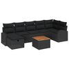 vidaXL Conjunto de sof&aacute;s de jard&iacute;n 8 uds. Negro Polirat&aacute;n