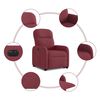 vidaXL Sillón eléctrico reclinable elevable de tela rojo tinto