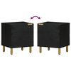 vidaXL Mesita de noche de madera maciza de mango negra 40x33x46 cm