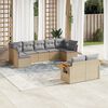 vidaXL Set de sof&aacute;s de jard&iacute;n 9 pzas con cojines rat&aacute;n sint&eacute;tico beige