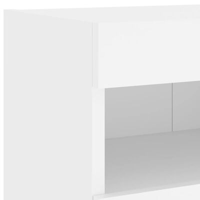 vidaXL Muebles de TV de pared con LED 4 pzas madera ingeniería blanco