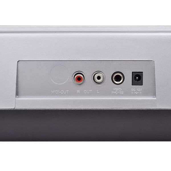 vidaXL Juego de teclado el&eacute;ctrico con 61 teclas plateado y negro