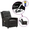vidaXL Sillón elevable de masaje de cuero artificial negro brillo
