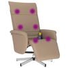 vidaXL Sill&oacute;n reclinable masaje reposapi&eacute;s cuero sint&eacute;tico capuchino