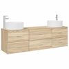 vidaXL Juego de muebles de ba&ntilde;o 3 uds. Roble Sonoma