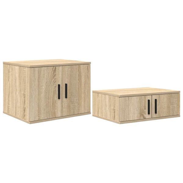 vidaXL Armario de almacenamiento 2 pcs Roble Sonoma 108 x 41 x 40 cm