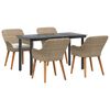 vidaXL Conjunto de Comedor de Jard&iacute;n 5 uds. Beige rat&aacute;n sint&eacute;tico