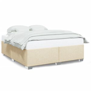 vidaXL Cama sin colch&oacute;n tela color crema 200x200 cm