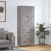 vidaXL Aparador alto madera contrachapada gris sonoma 69,5x34x180 cm